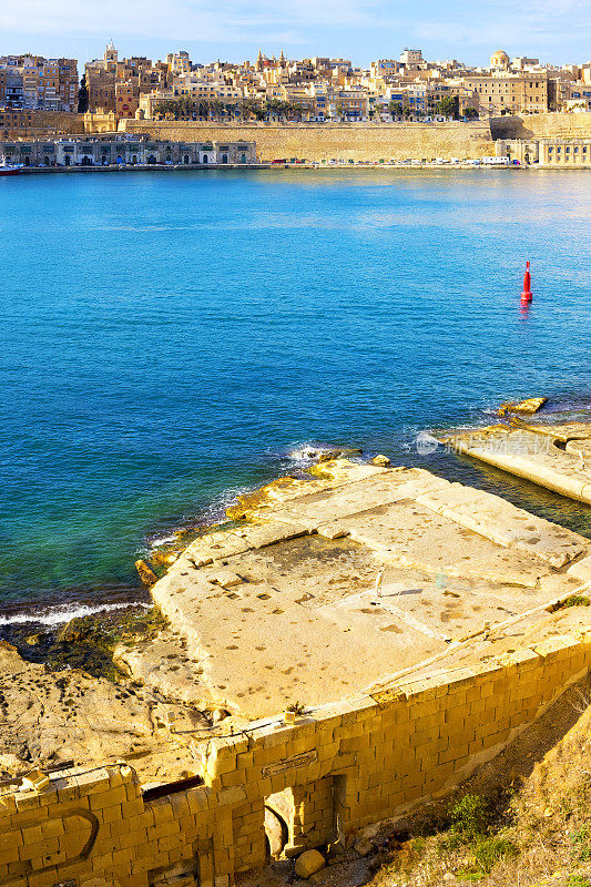 从fort St. Angelo到Grand Harbor和Valetta，马耳他